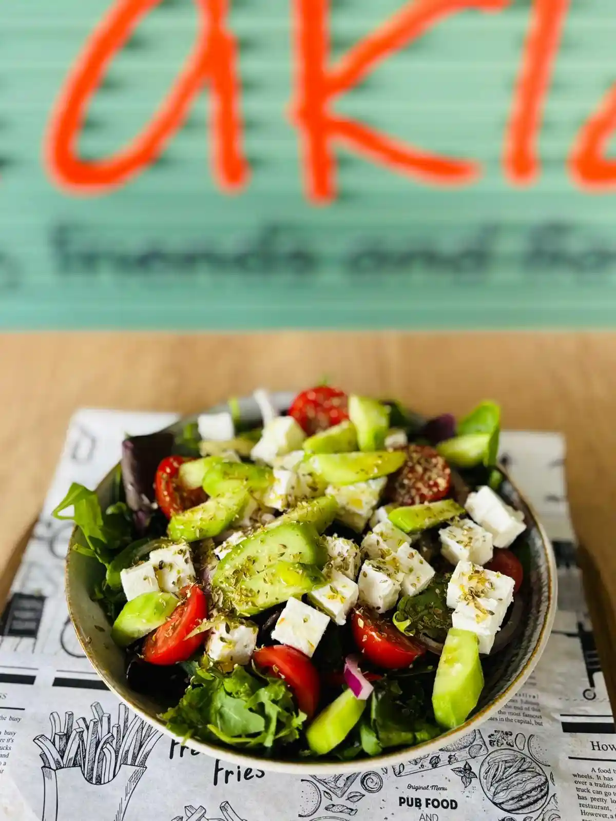 Nakla — Greek salad with feta